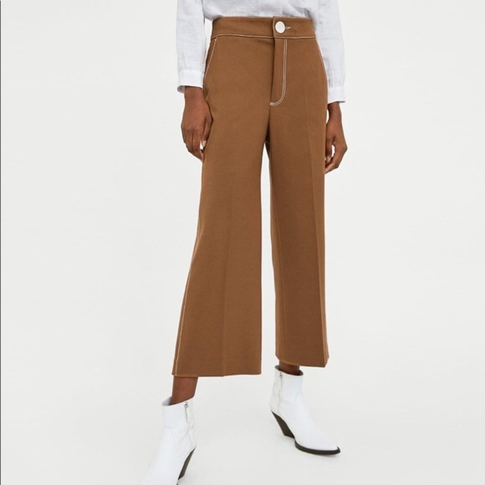 Zara Wide Pants, Tan, Size Medium
